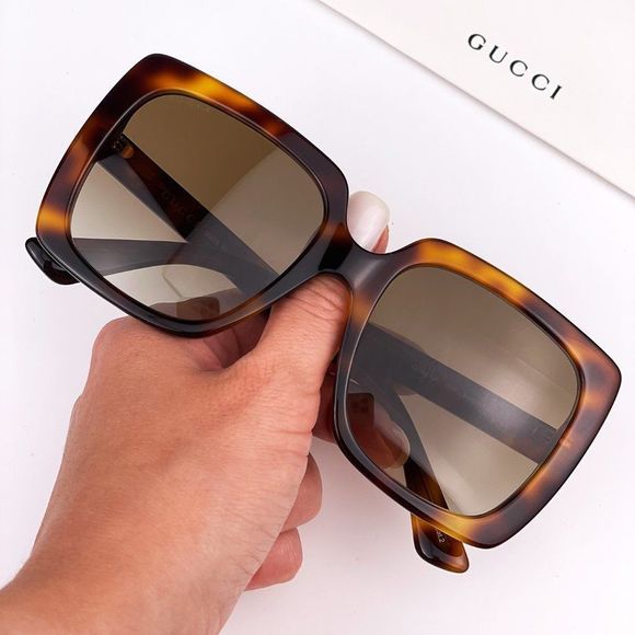 Gucci GG0418S 003 Sunglasses  Women Havana Brown Oversized - Picture 1 of 10